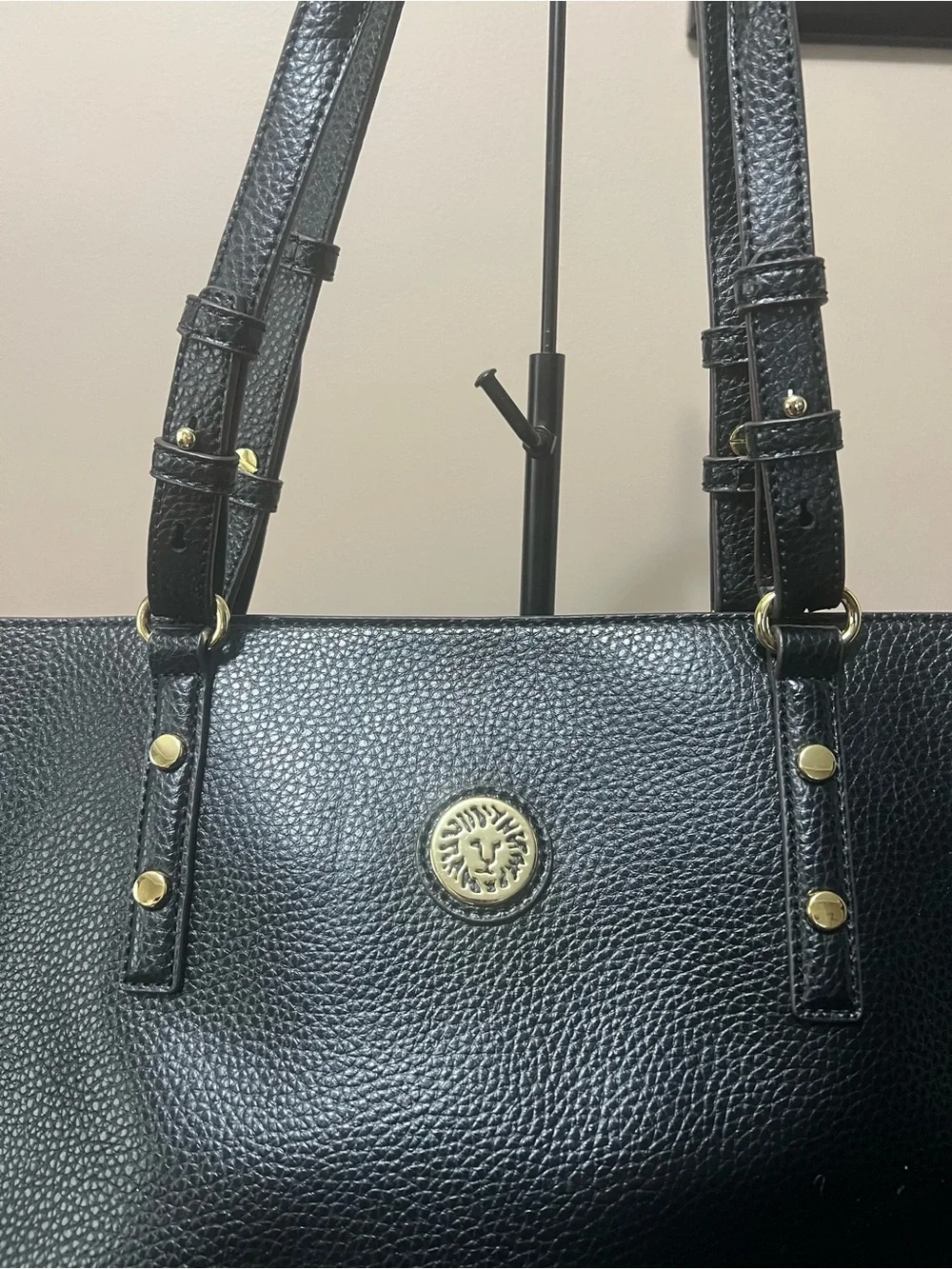 Anne Klein Black Tote with Gold Accents